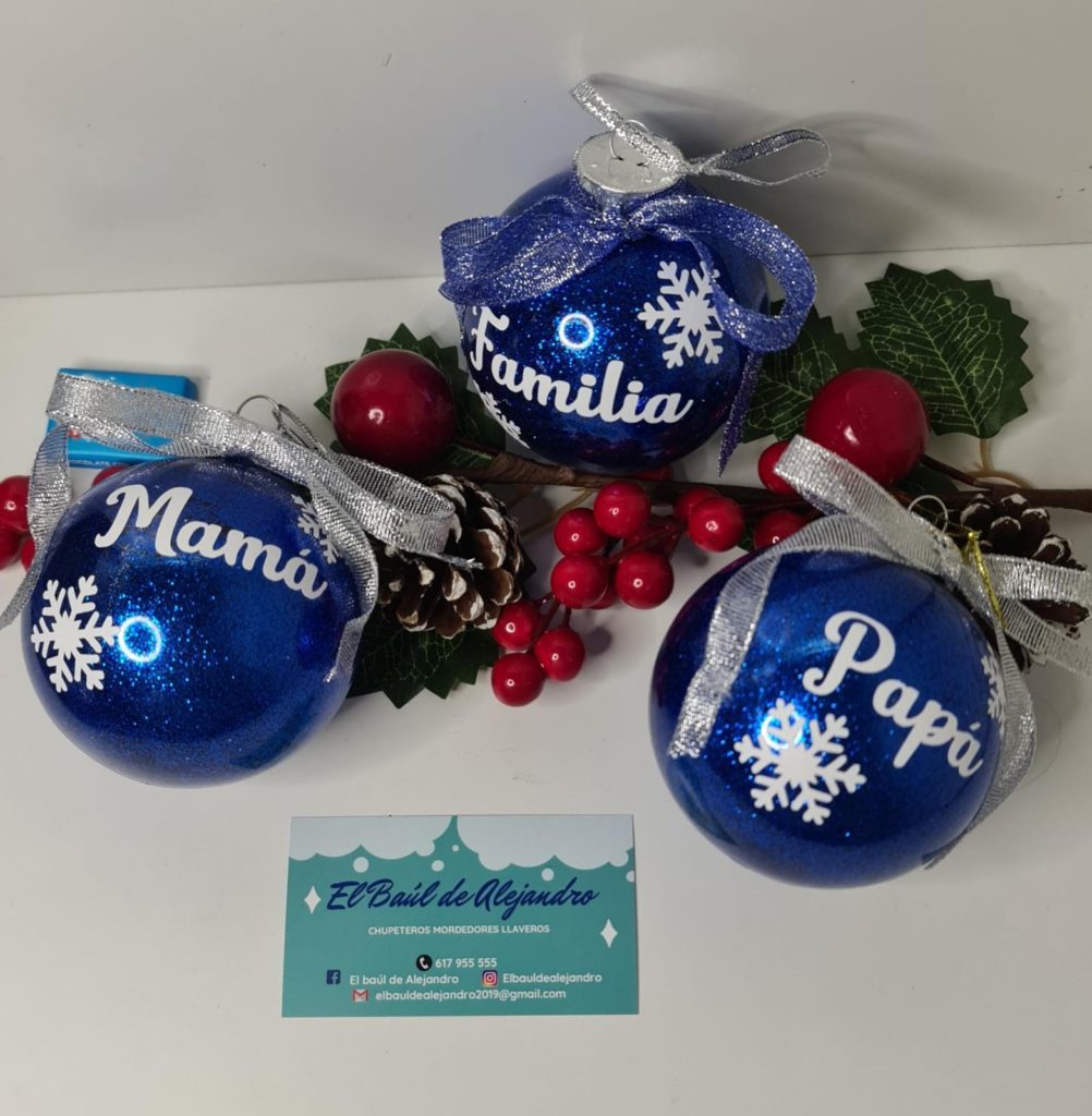Bolas de Navidad ¡personalizadas y azules!